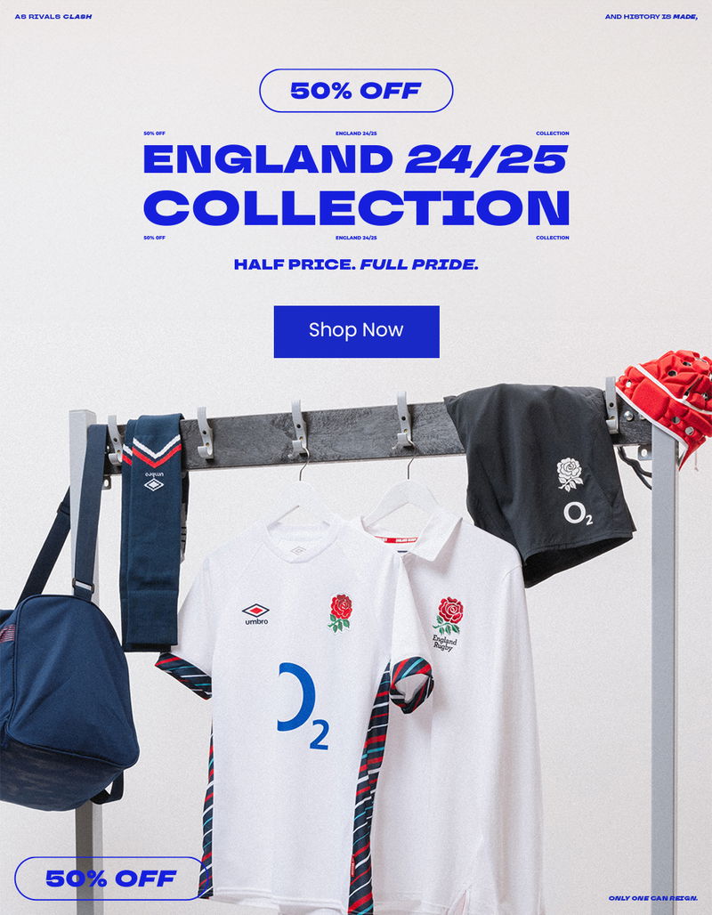 50% OFF England 24/25 Collection