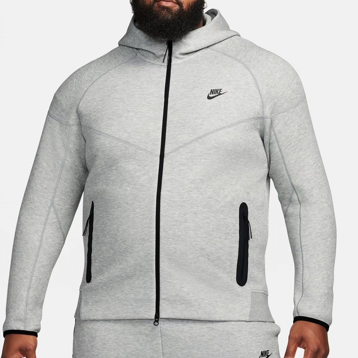 Grey tech outlet fleece hoodie