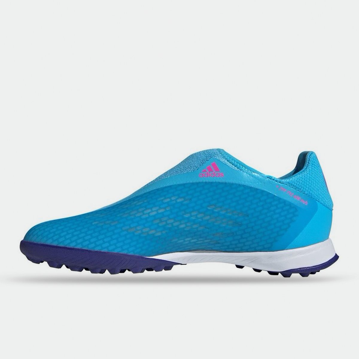 adidas X Ghosted .3 Laceless Astro Turf Trainers Blue Pink 53.00