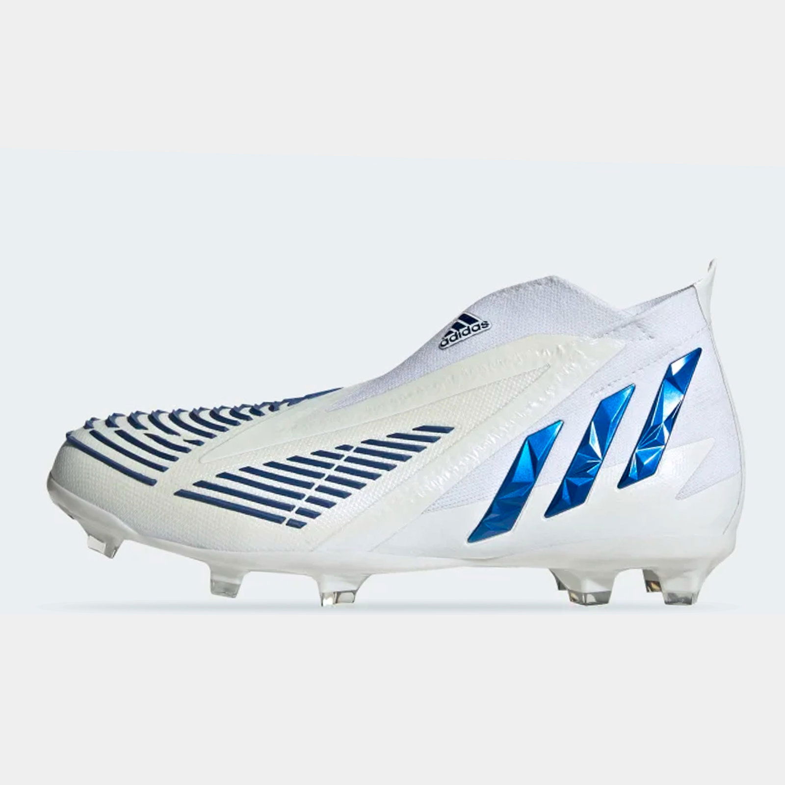 adidas Predator Edge Firm Ground Football Boots Kids White Blue 65.00