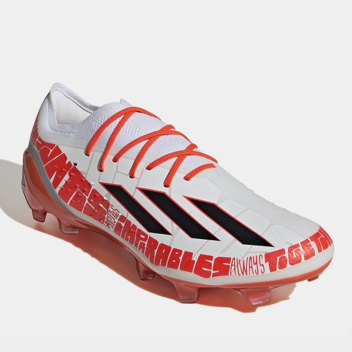 Adidas red and store white football boots