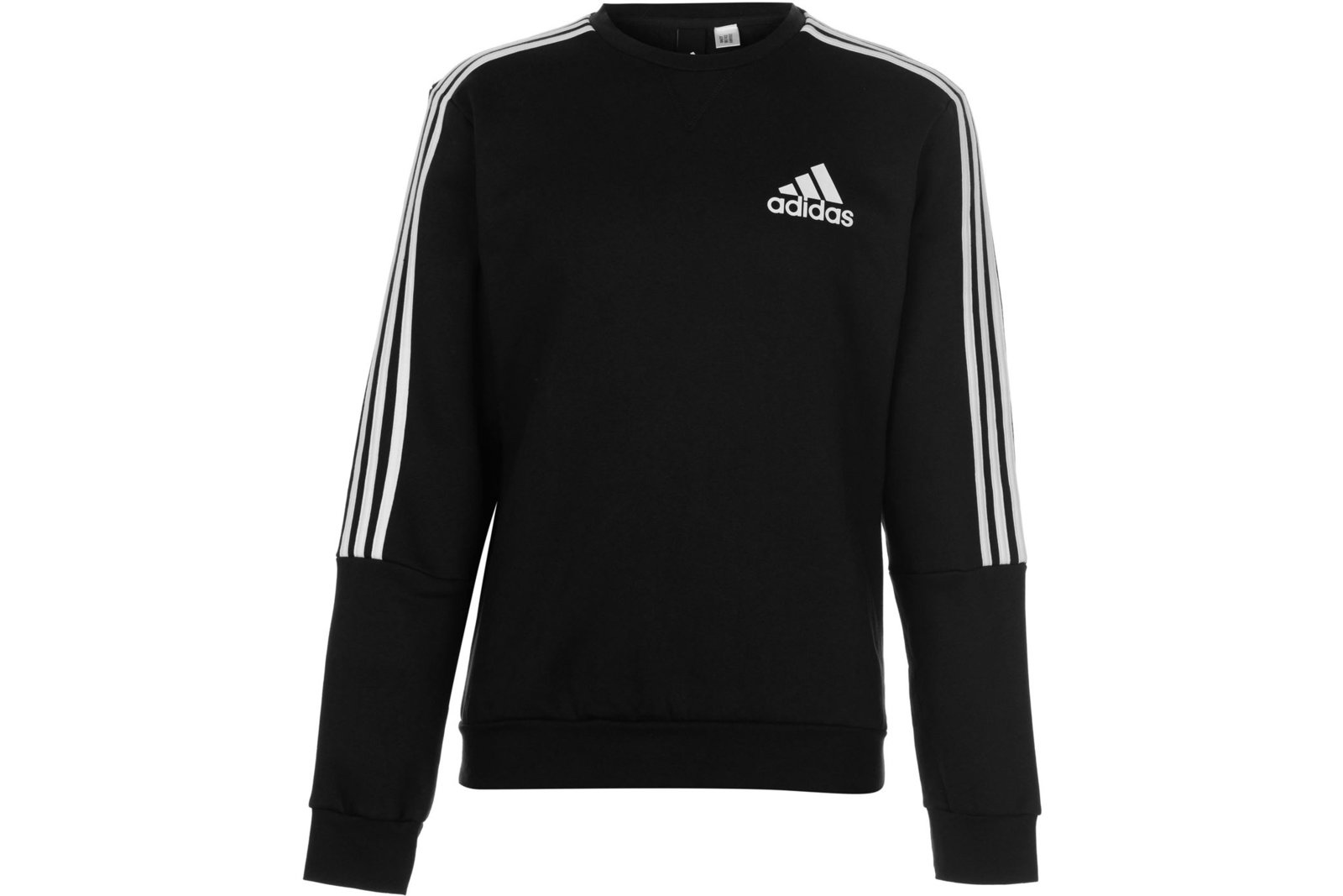 Black adidas sweatshirt with white clearance stripes