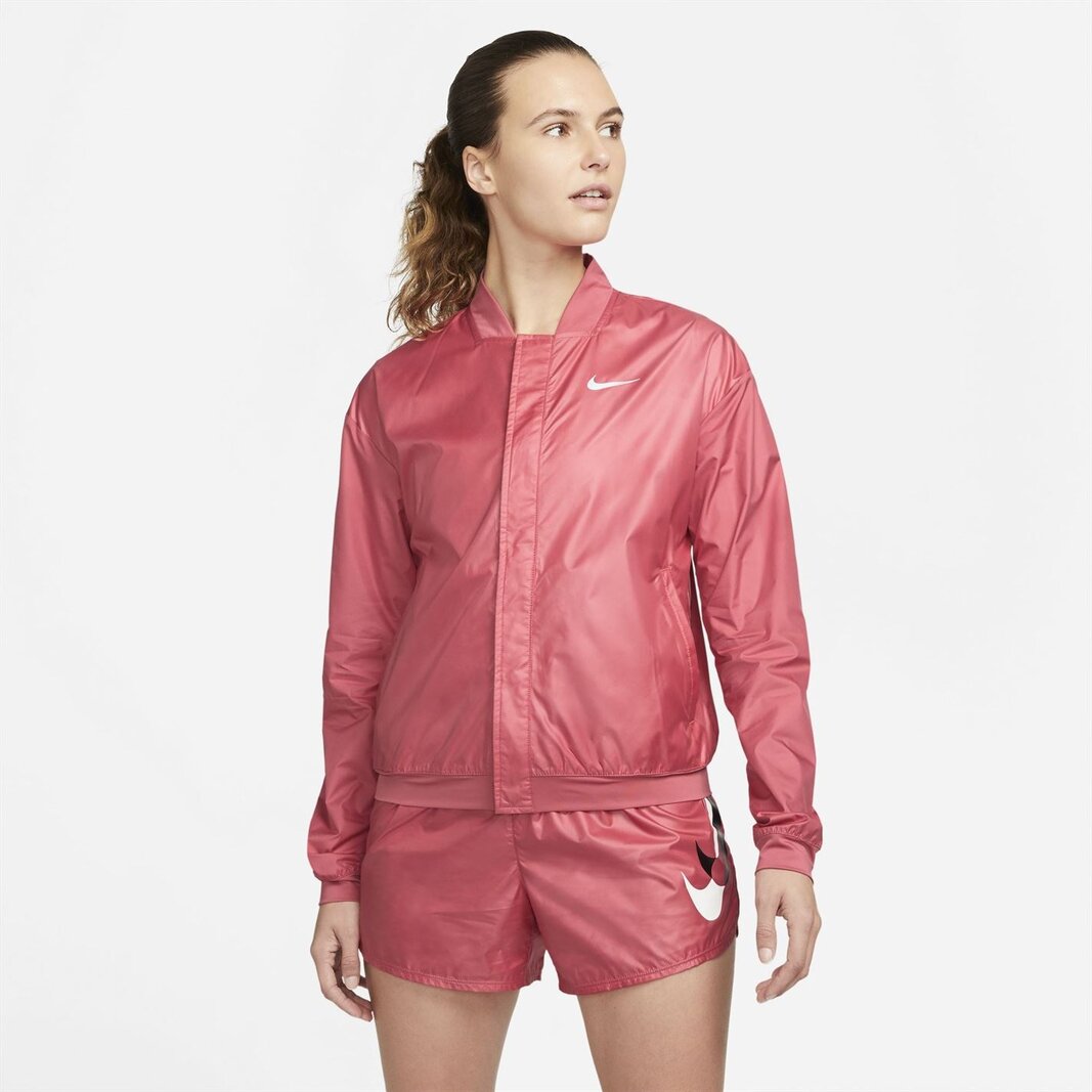 Nike white and pink sales windbreaker