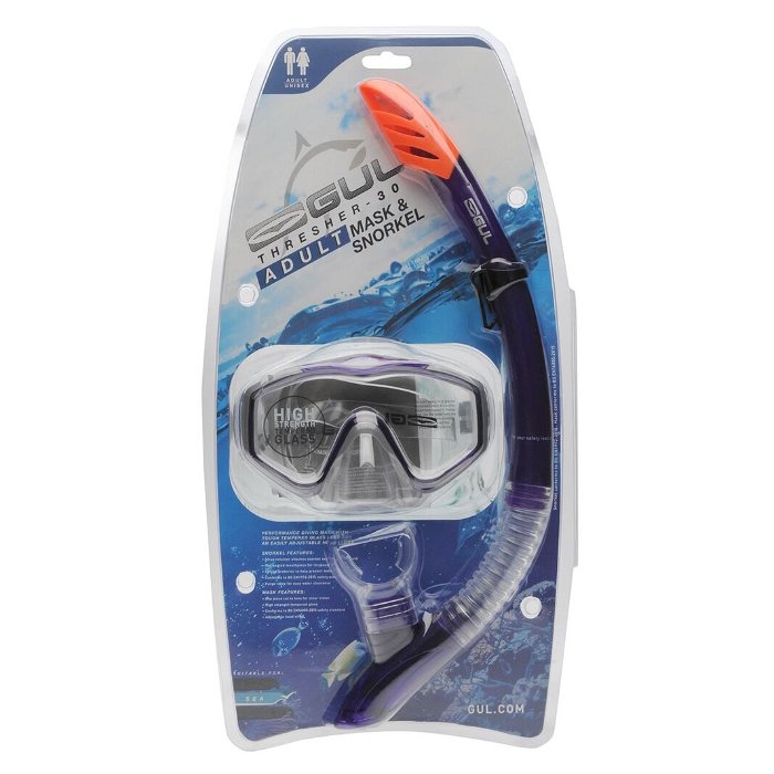 Snorkeling Set Tempered Glass Diving Mask And Splash Proof Snorkel