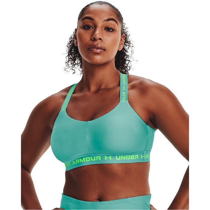Under Armour Armour Crossback Low Impact Sports Bra Neptune/Lime, £9.00