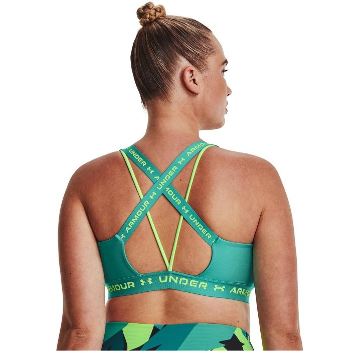 Under Armour Armour Crossback Low Impact Sports Bra Neptune/Lime, £9.00