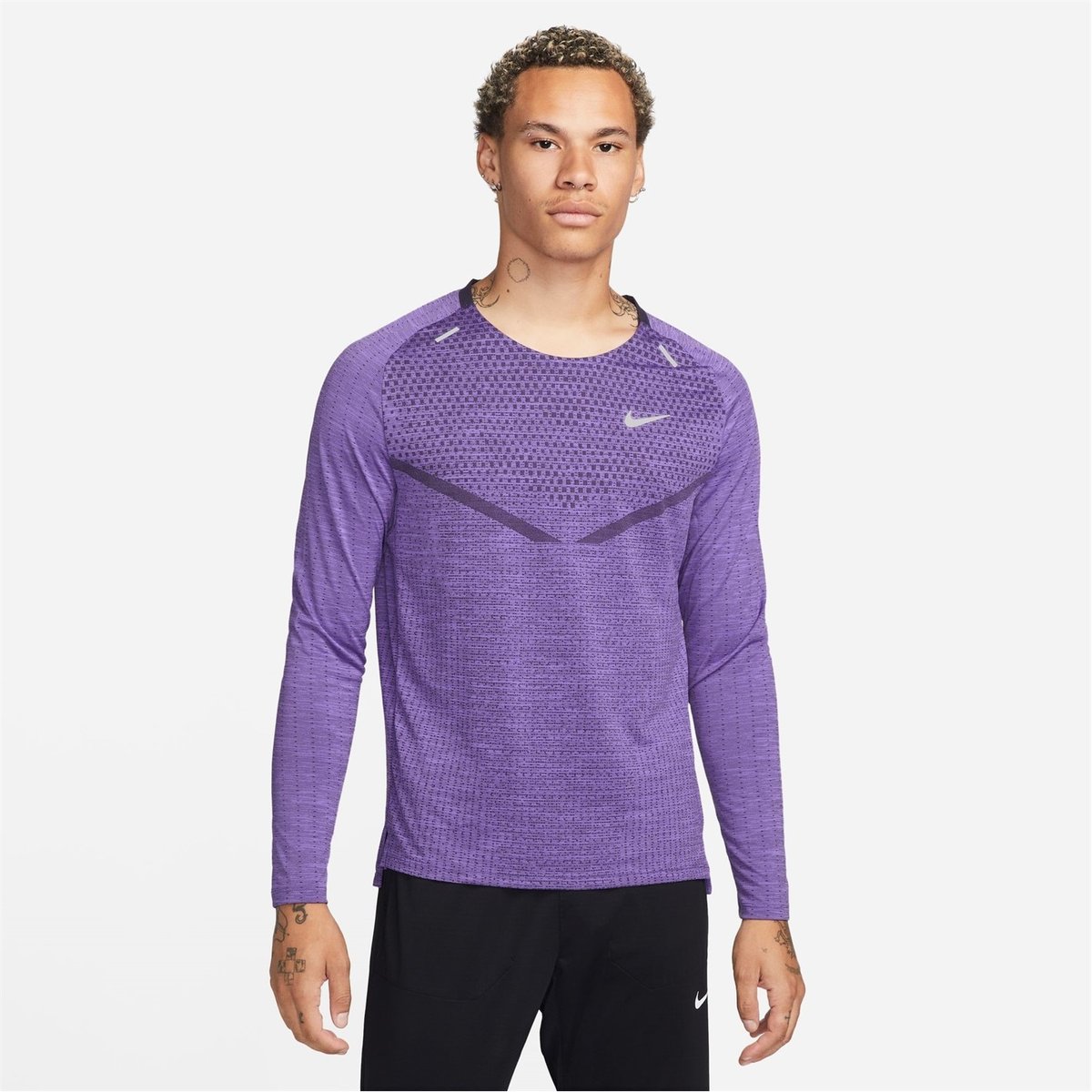 Purple nike dri fit long sale sleeve shirt