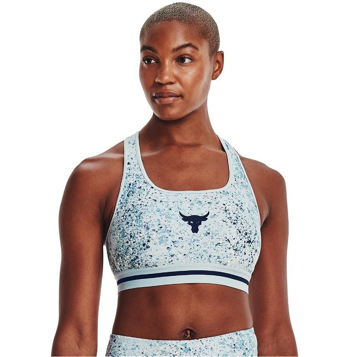 Under Armour Armour Project Rock Womens Sports Bra Blue/Academy, £13.00