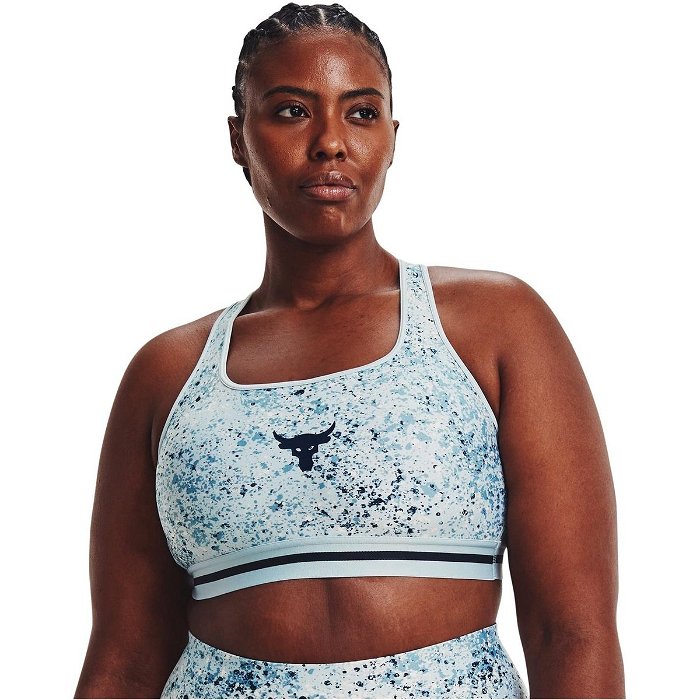 Under Armour Armour Mid Keyhole Graphic Sports Bra Xs Navy in Blue