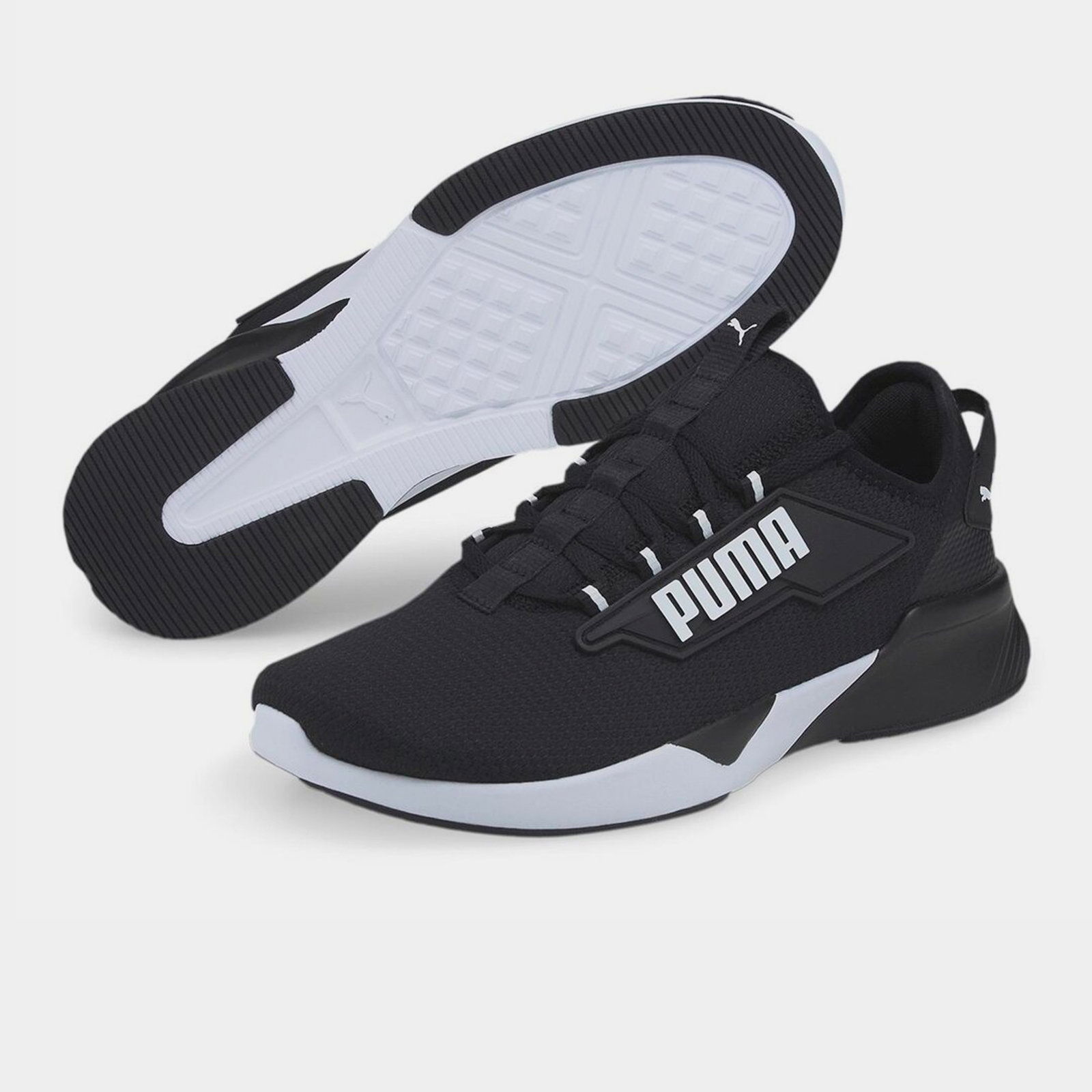 Puma mens black trainers online