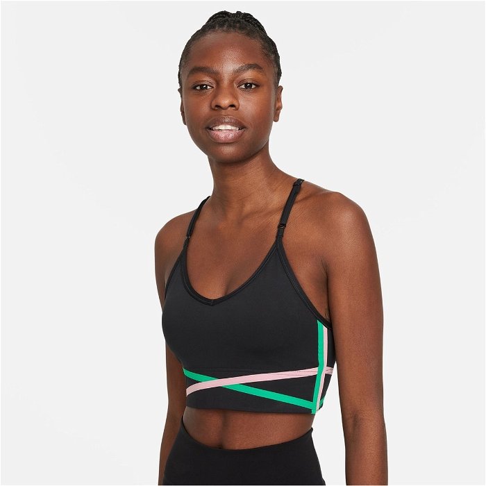 Nike DriFit Indy Longline Bra Womens Black/Green, €22.00