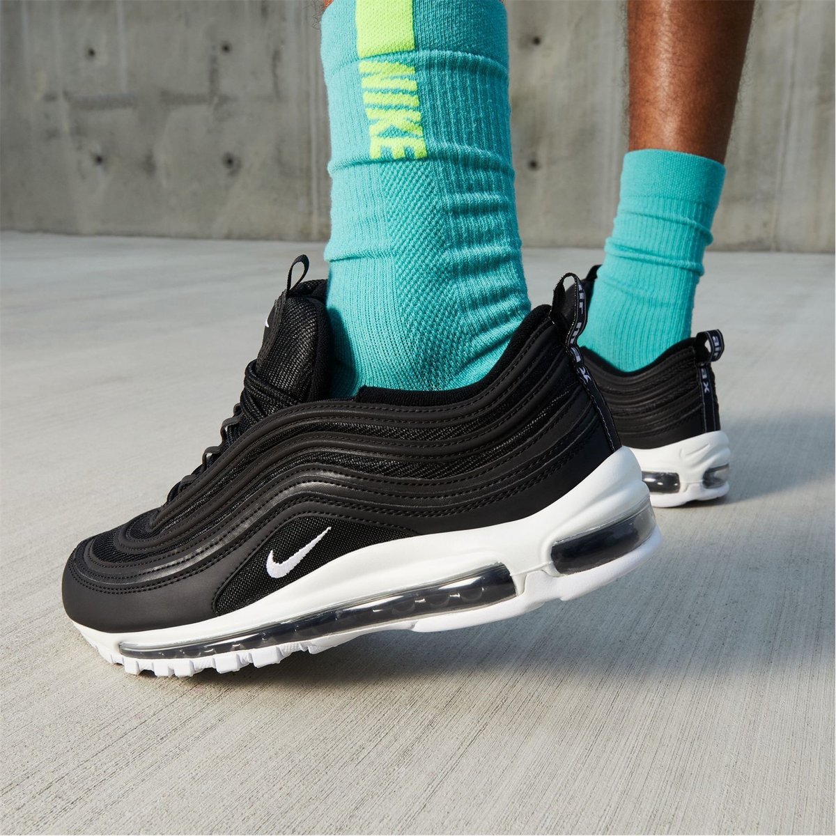 Nike air max 97 black and on sale white on feet