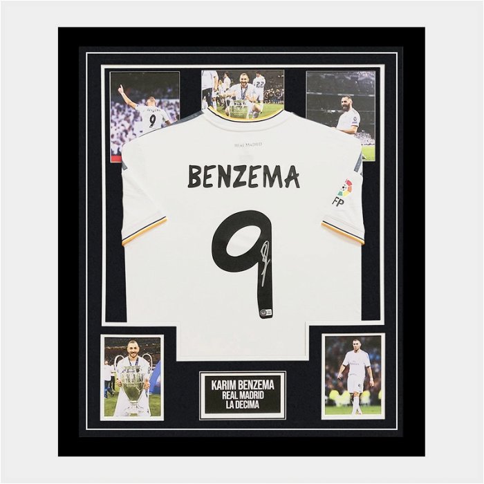 Signed Karim Benzema Shirt Framed - La Decima Jersey