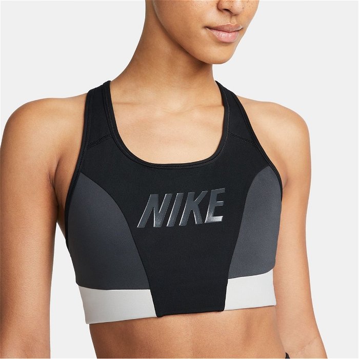 Nike Swoosh Women's Medium-Support 1-Piece Pad Sports Bra Gray