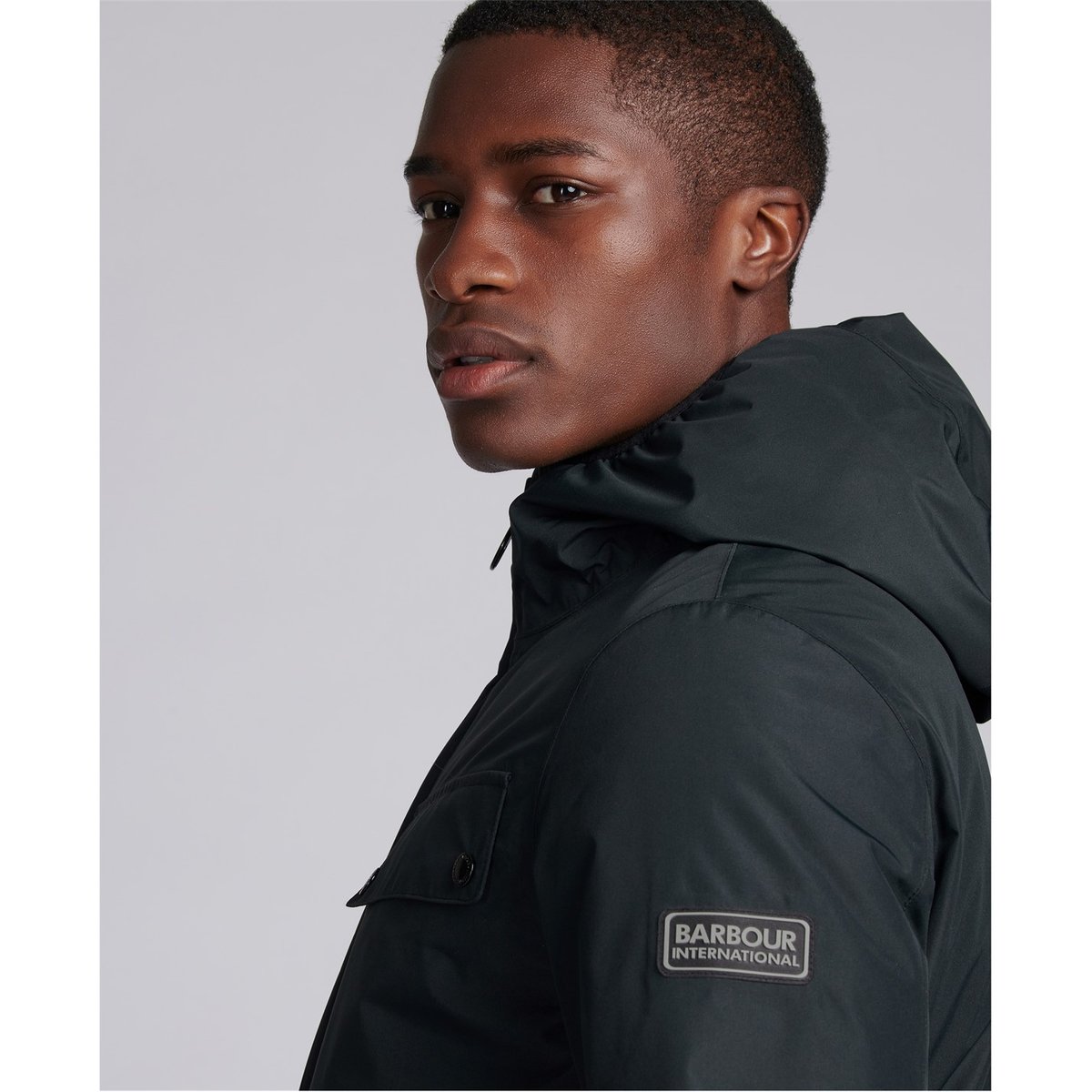 Barbour international online hooded jacket