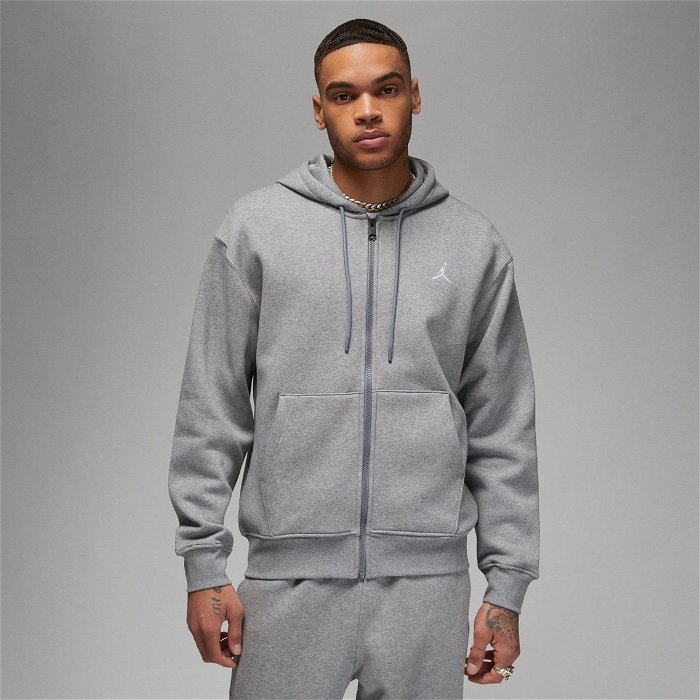 Air Jordan Essentials Mens Full Zip Fleece Hoodie Carbon/White, £65.00