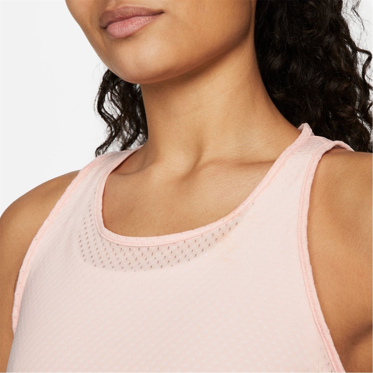 Nike Dri Fit Breathe Tank Top Womens Blush White 9.00