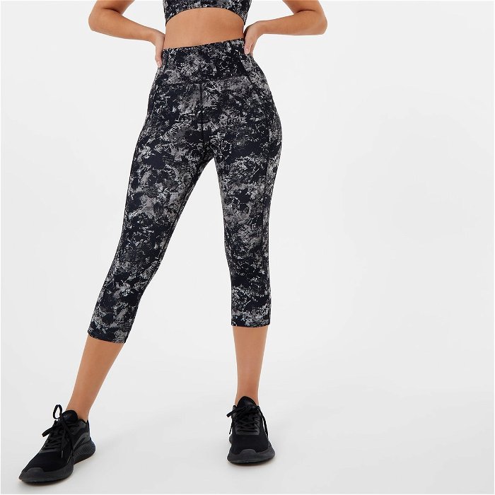 USA Pro High Rise Capri Cropped Leggings Textured Floral, £13.00