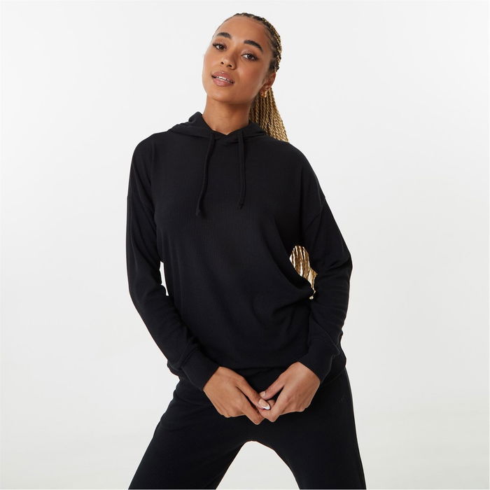 USA Pro Ribbed Slouchy Hoodie Black, £13.00