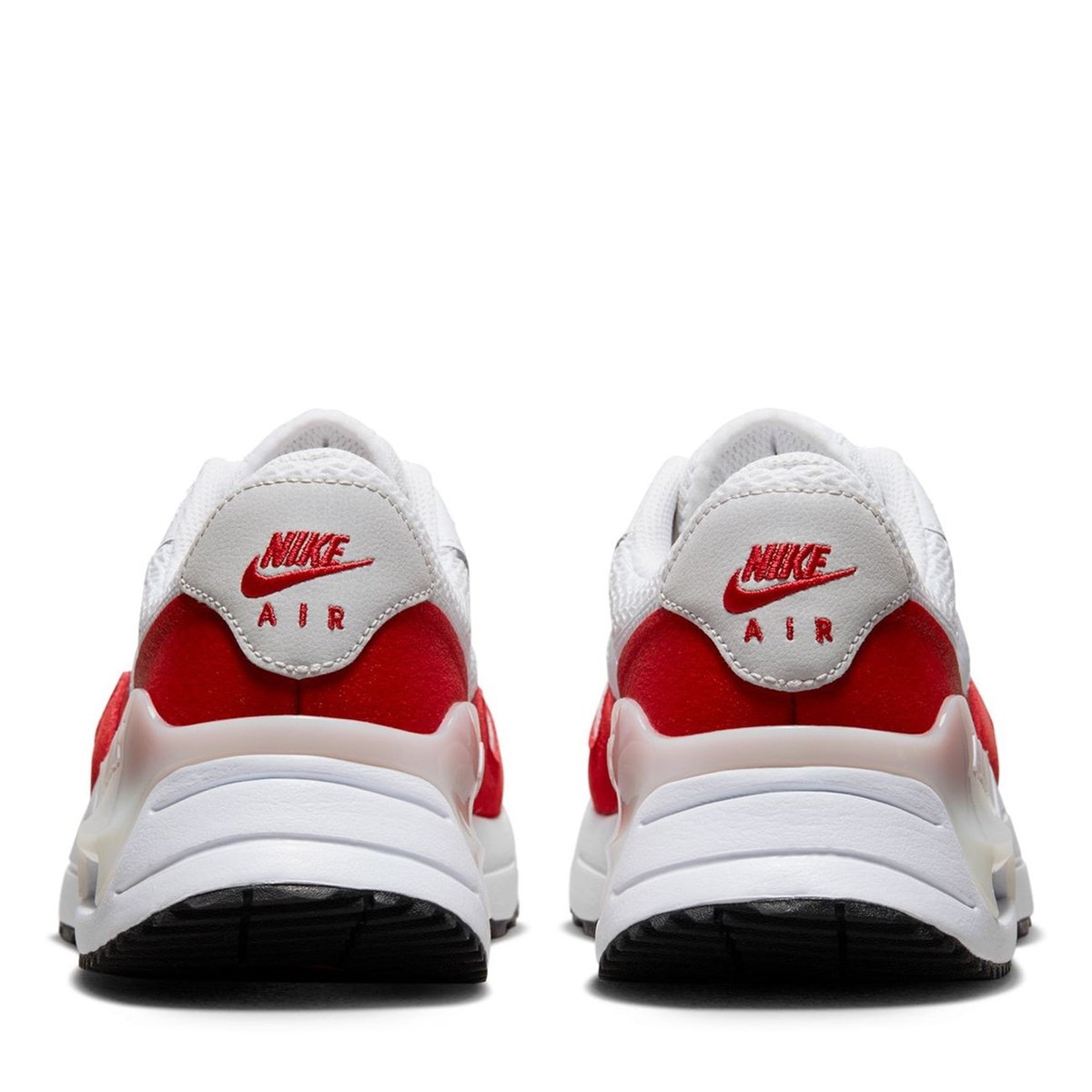 White trainers sales with red back