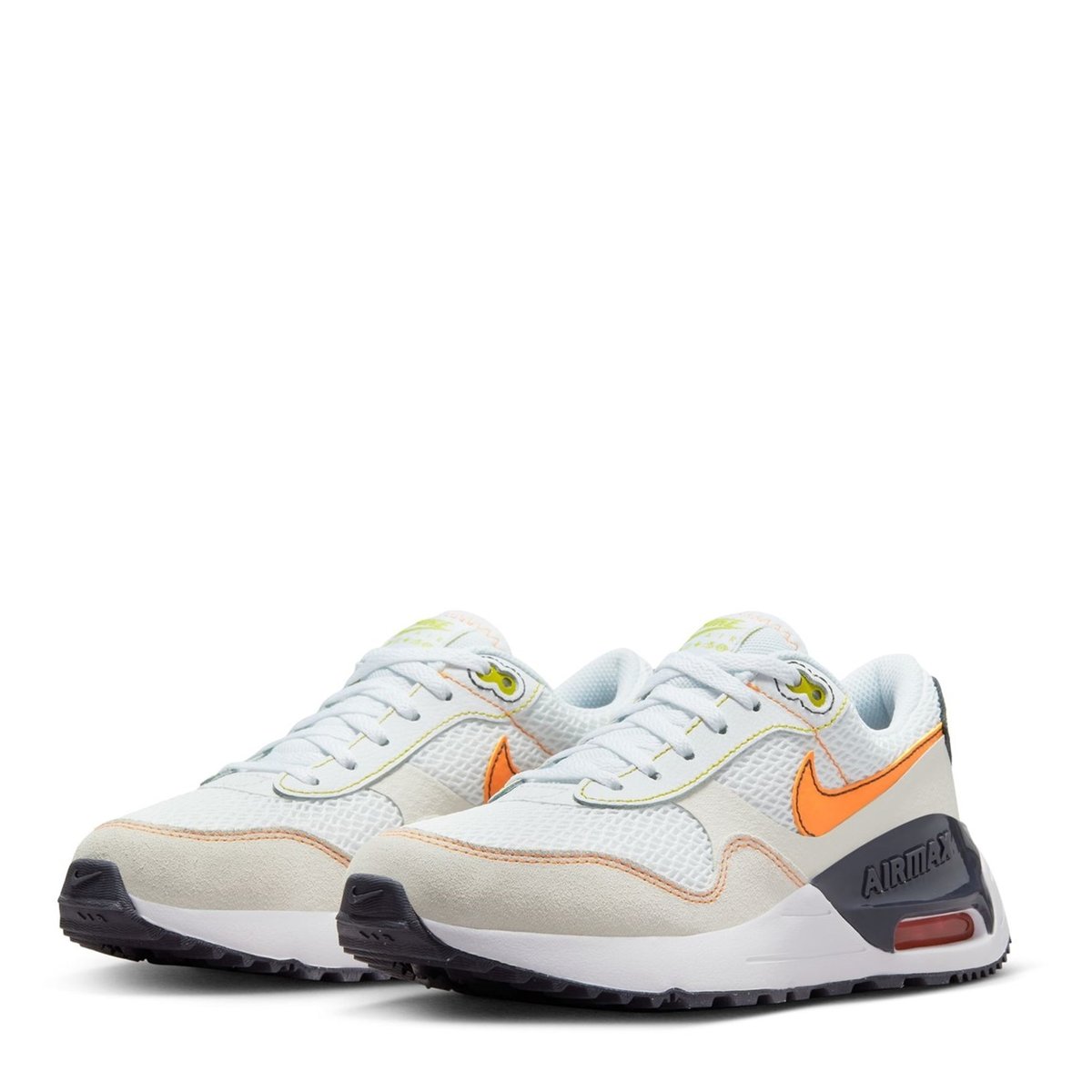 Nike white cheap with orange