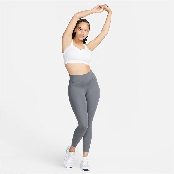 Nike Women's Dri-FIT Shape High-Support Padded Front-Zip Sports Bra - White  - Hibbett