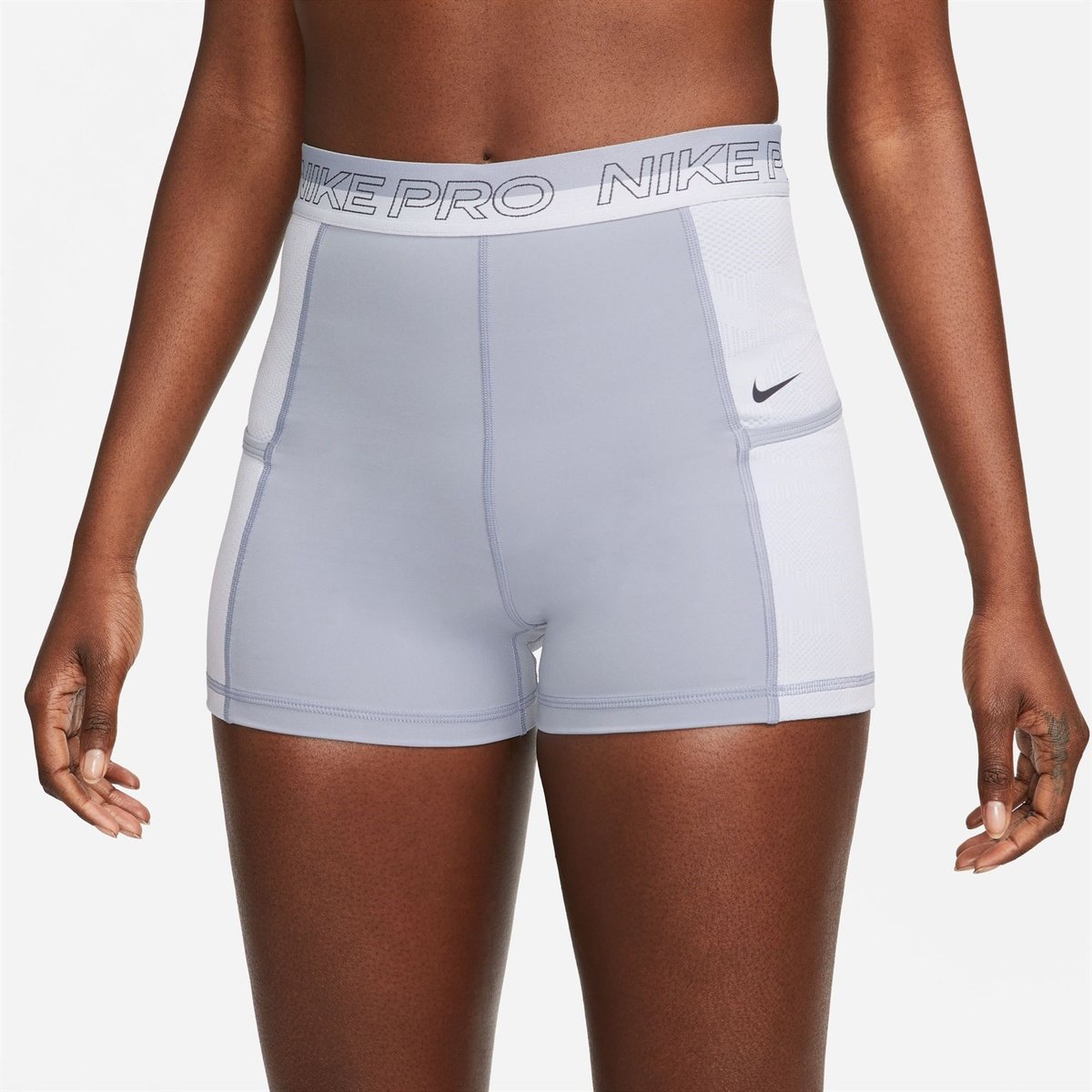 Nike Pro Womens High Waisted 3 Training Shorts with Pockets Indigo