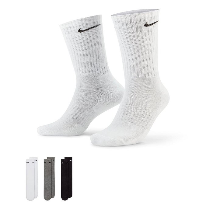 Everyday 3 Pack Cotton Cushioned Crew Socks Mens