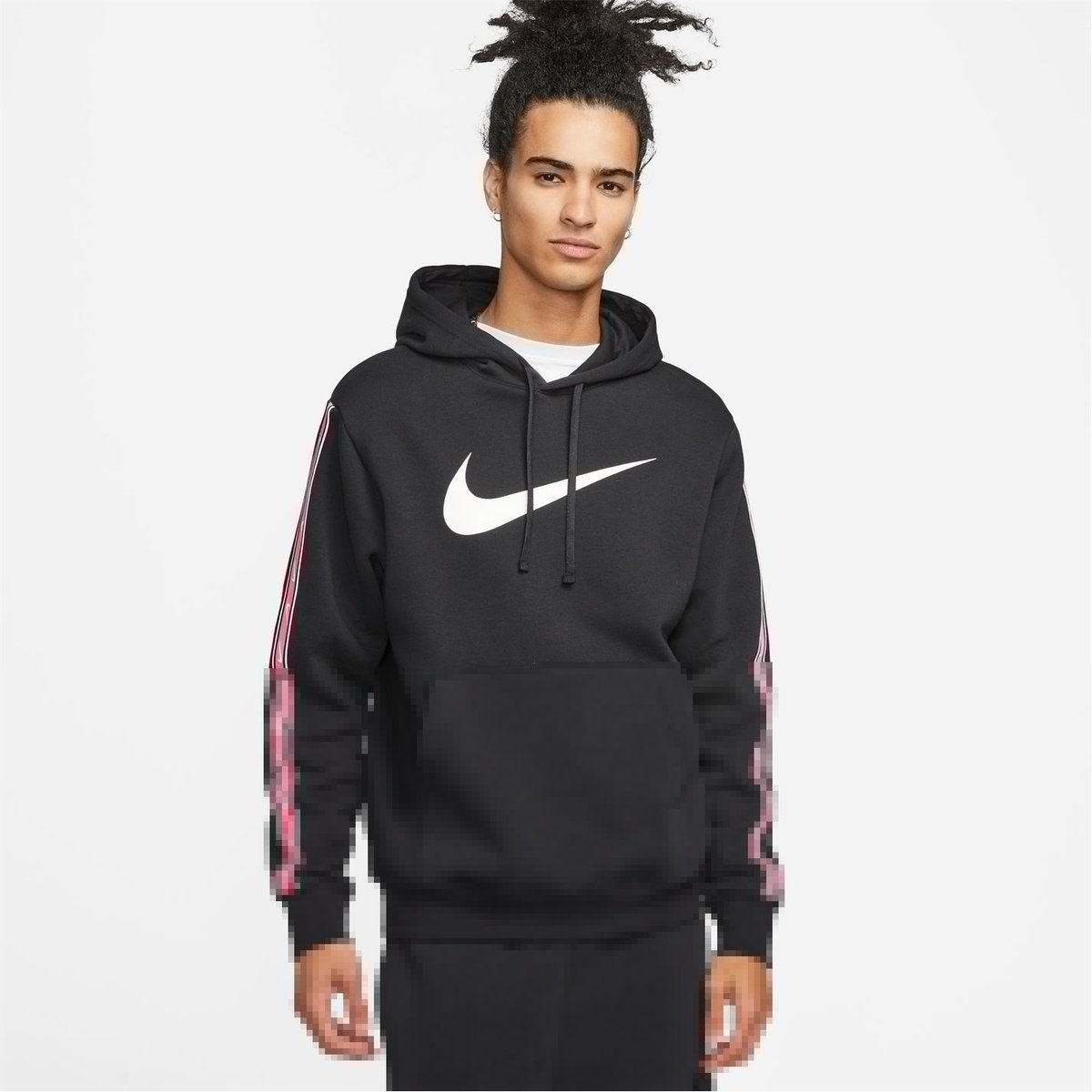 Mens black 2025 and pink hoodie