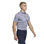 Two Color Striped Golf Polo Shirt Adults