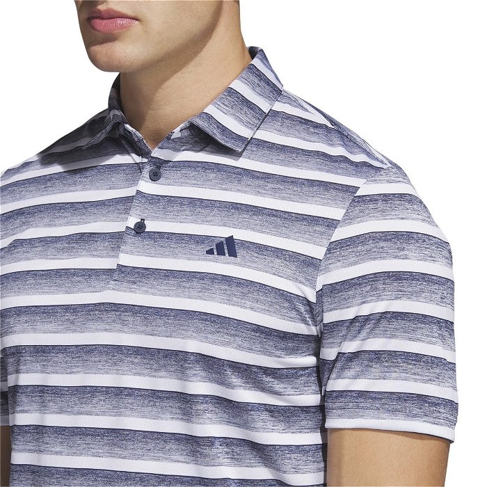 Two Color Striped Golf Polo Shirt Adults