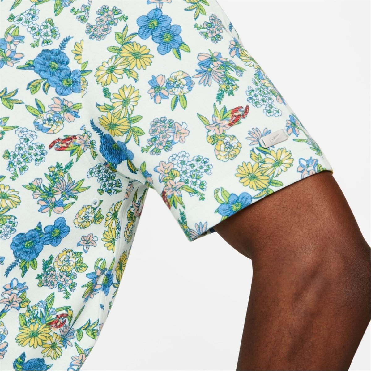 Mens floral shop print polo shirt