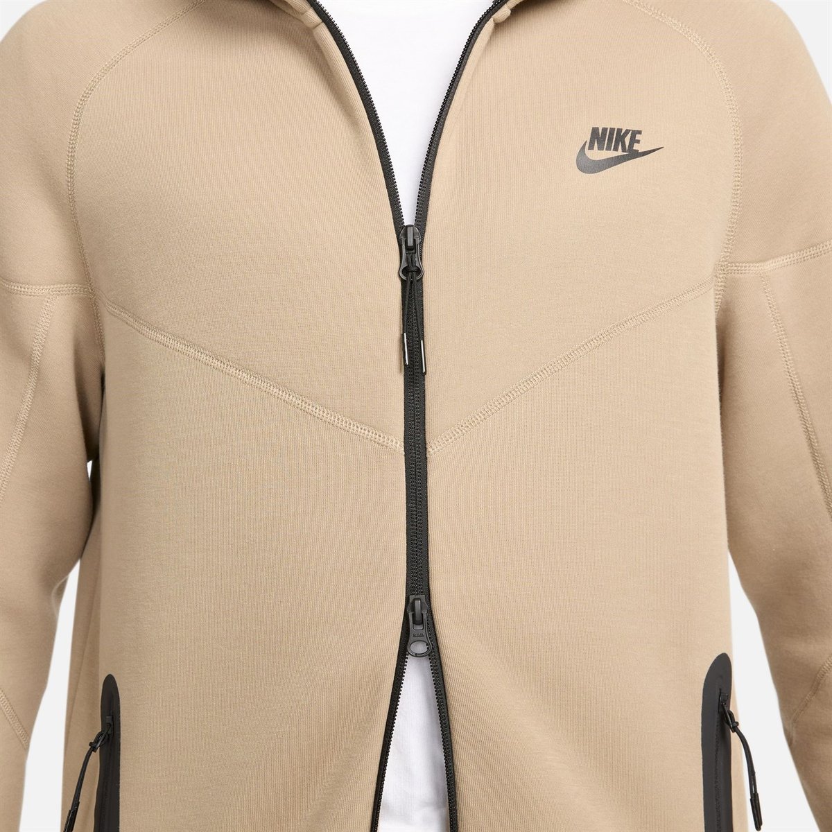 Nike Tech Fleece Hoodie Mens Khaki Black 60.00