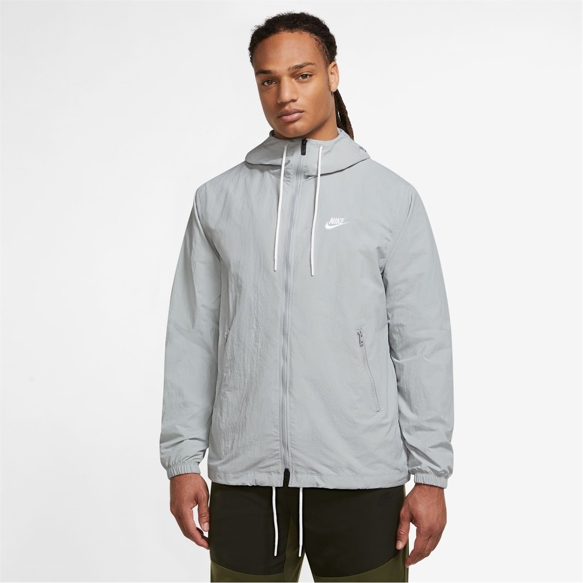 Nike white cheap and gray windbreaker