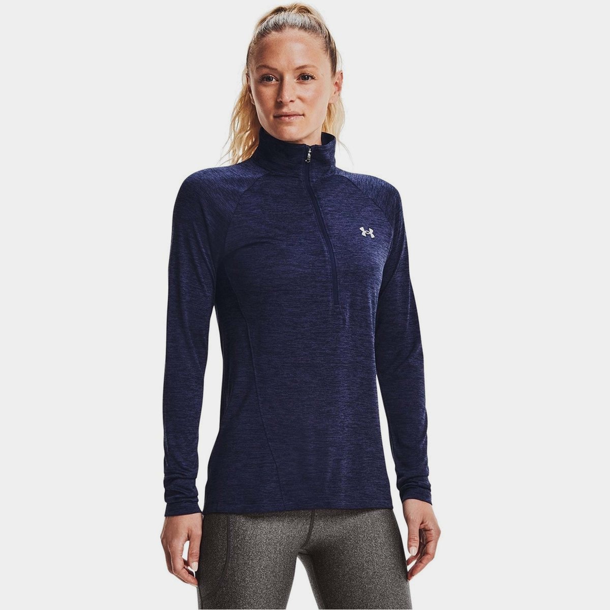 Navy under armour half zip hot sale