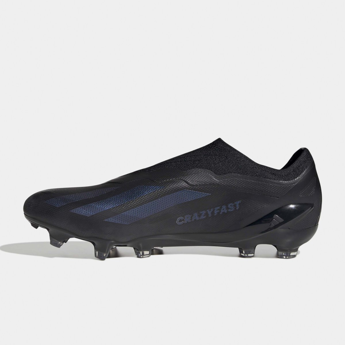 All black laceless store football boots