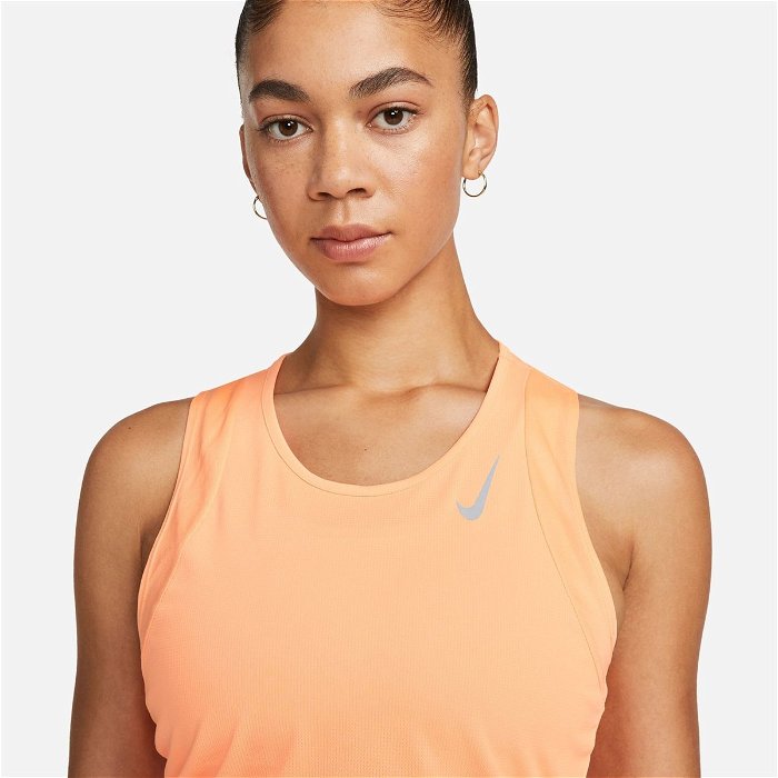 Nike Dedication Tank Top Built In Bra Active Orange Gray Womens Small  Stretch