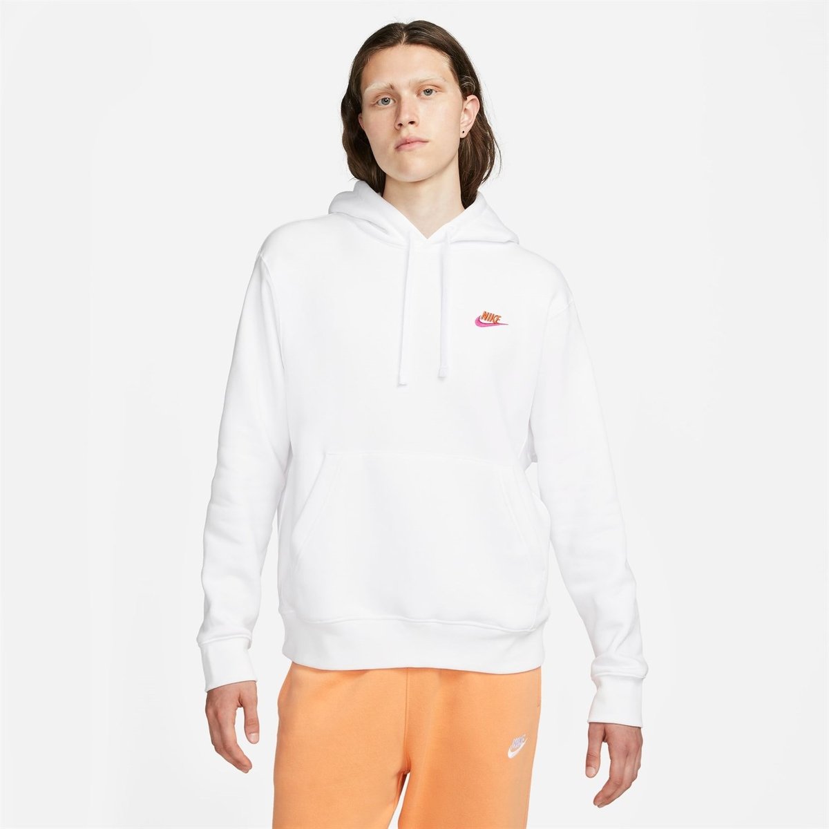 Nike white and store orange hoodie