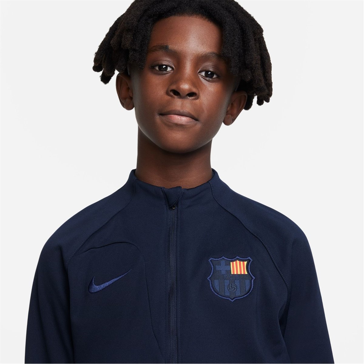 Nike FC Barcelona Academy Full Zip Knit Football Jacket 2022 2023 Junior  Boys Obsidian, £65.00