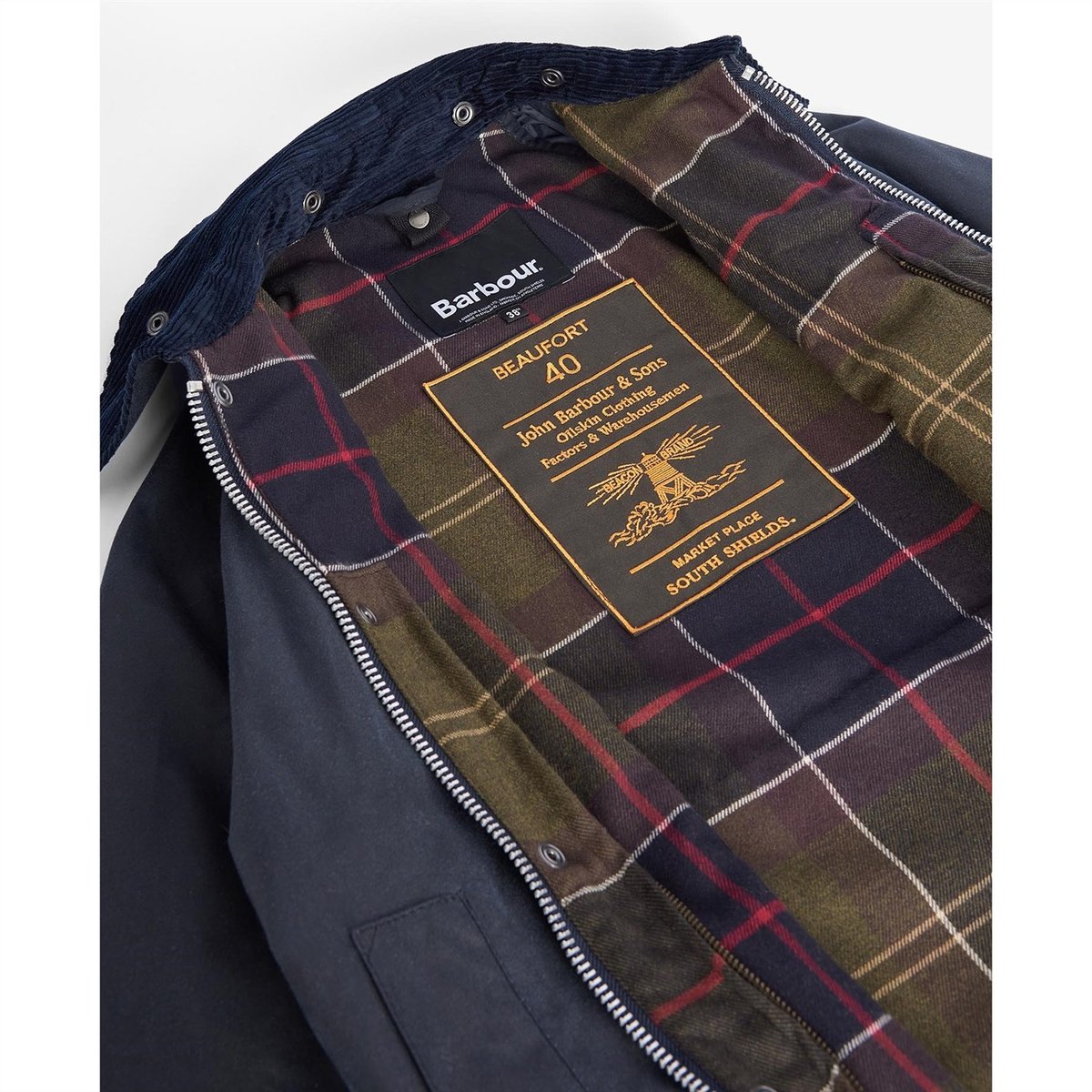 Barbour 40th Anniversary Beaufort Wax Jacket Navy NY72, £209.00