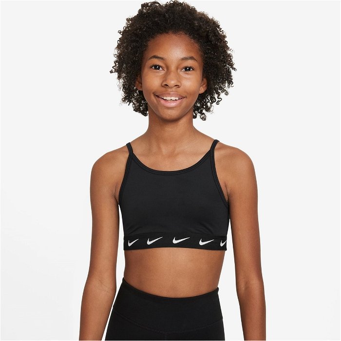 Nike Dri FIT One Big Kids (Girls) Sports Bra Black/White, £18.00