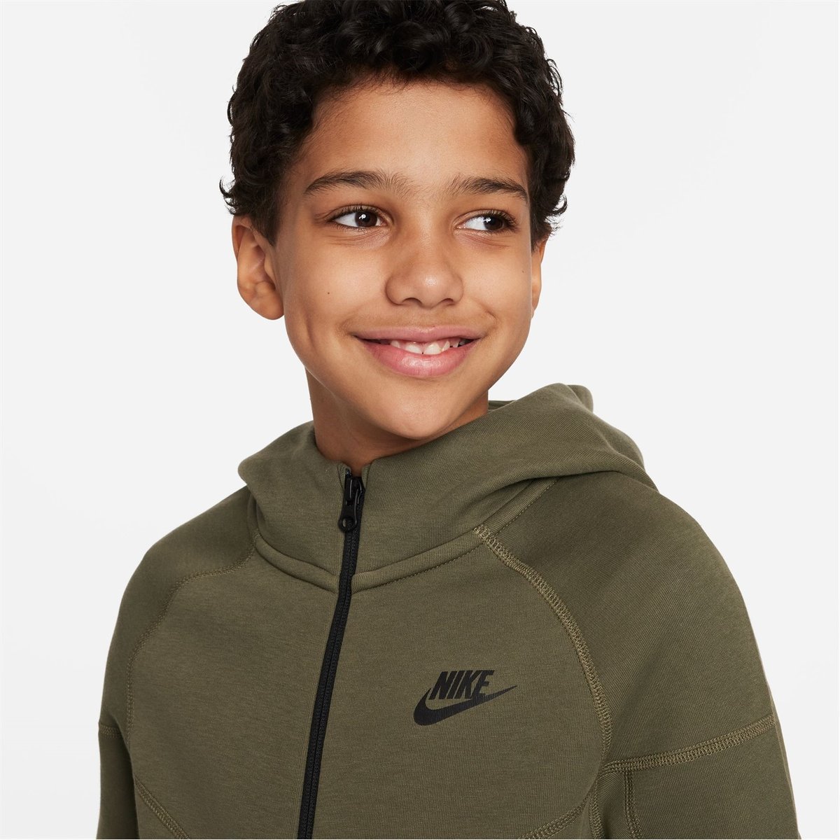 Nike tech fleece hoodie olive sales green