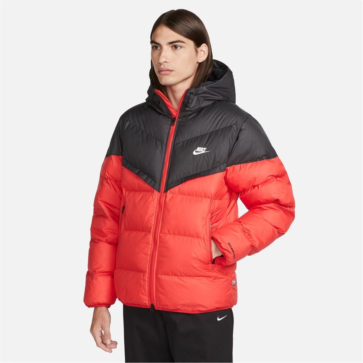 Nike windrunner jacket black cheap and red