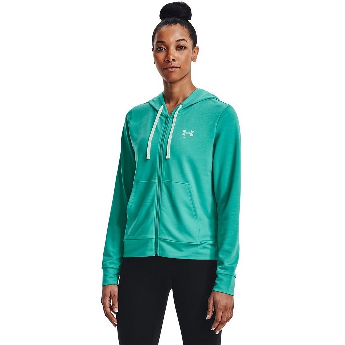 Under Armour Armour Rival Terry Full Zip Hoodie Womens Green, £15.00