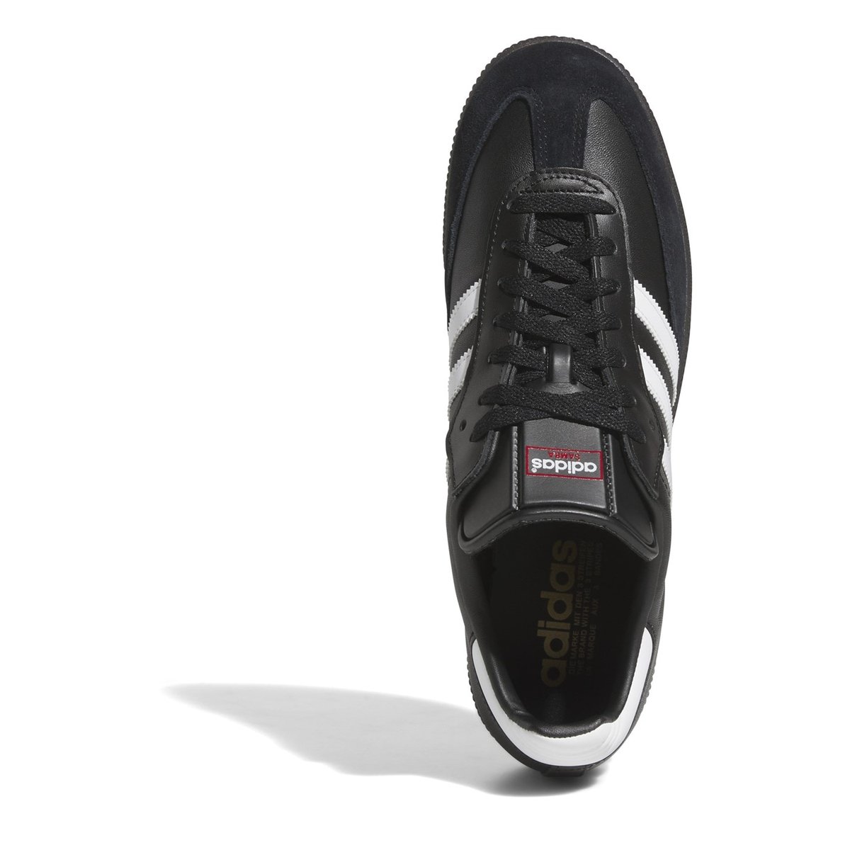 Adidas black leather trainers online