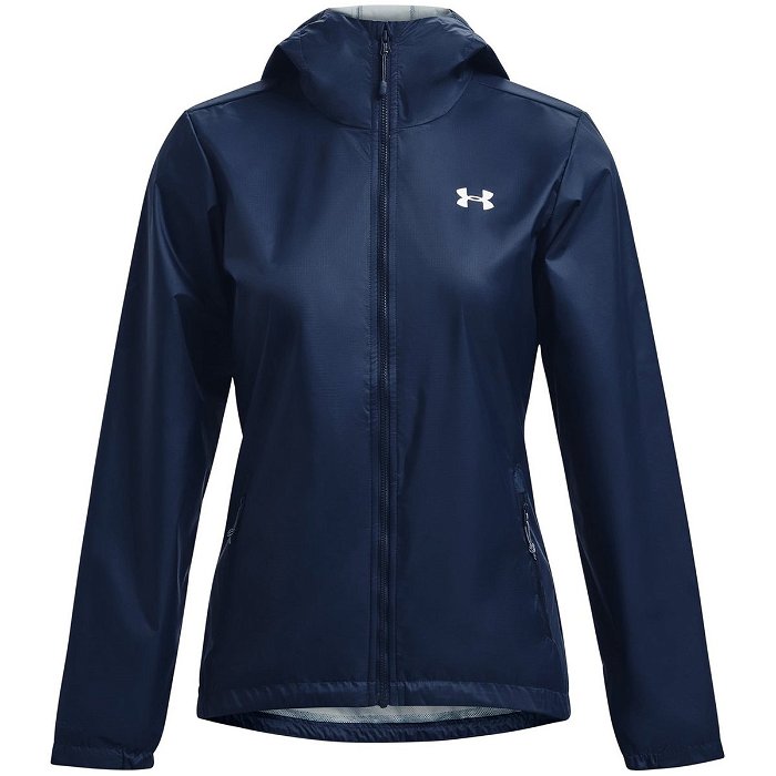 Under Armour, Forefront Rain Jacket Womens, Acad/Wht