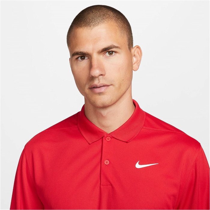Nike Dri FIT Victory Mens Long Sleeve Golf Polo Uni Red/White, £17.00