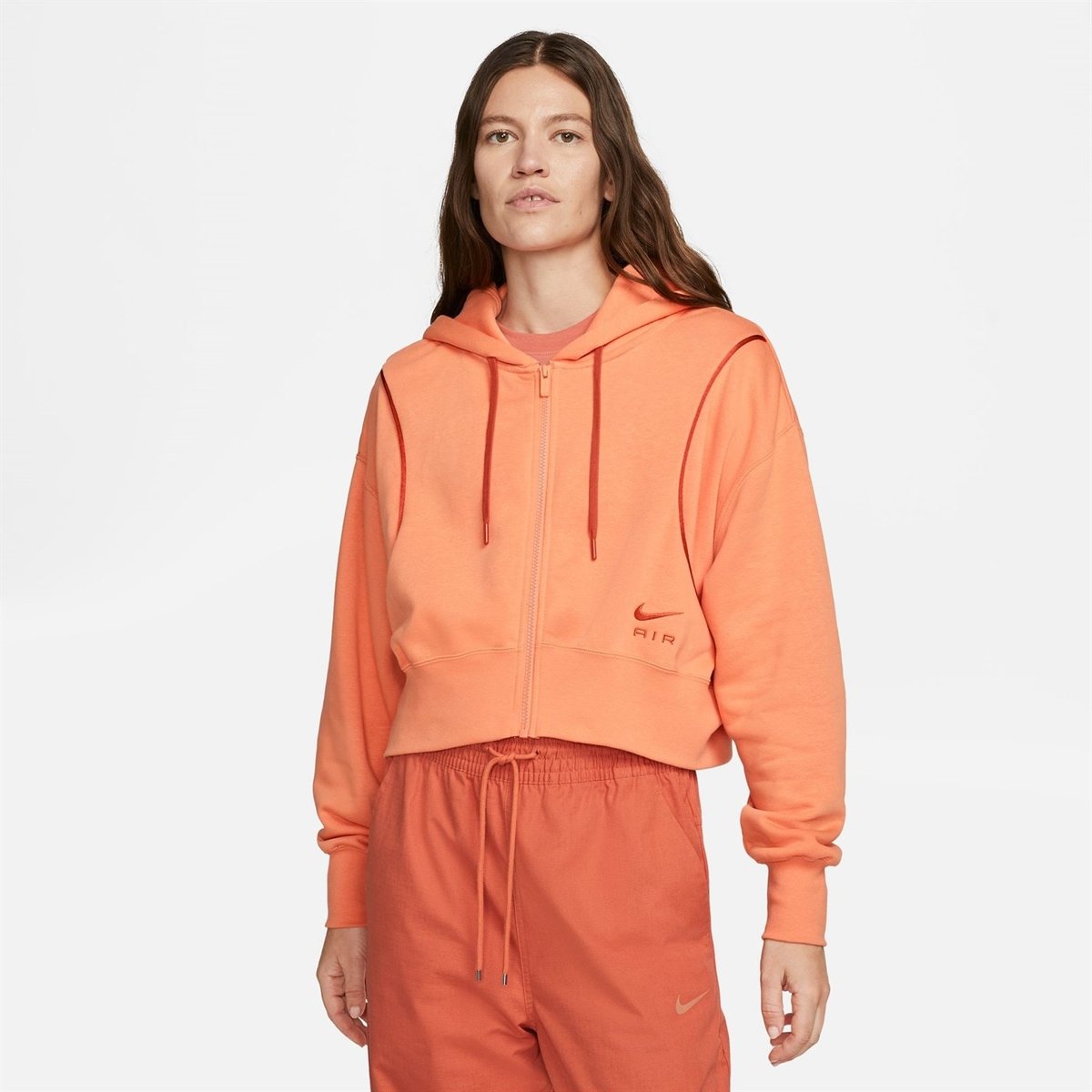 Nike air fleece zip cropped clearance hoodie