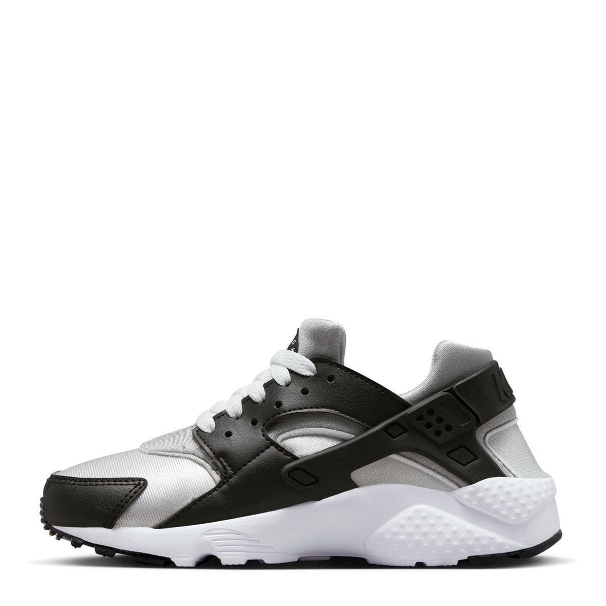 Nike Huarache Run Big Kids Shoes Black Wht Grey 40.00