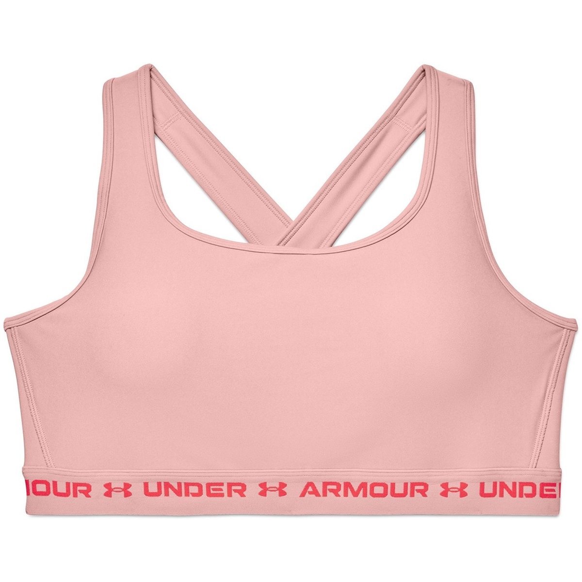 Under Armour Mid Crossback 3X Medium Support Sports Bra Womens Pink Print  NEW 